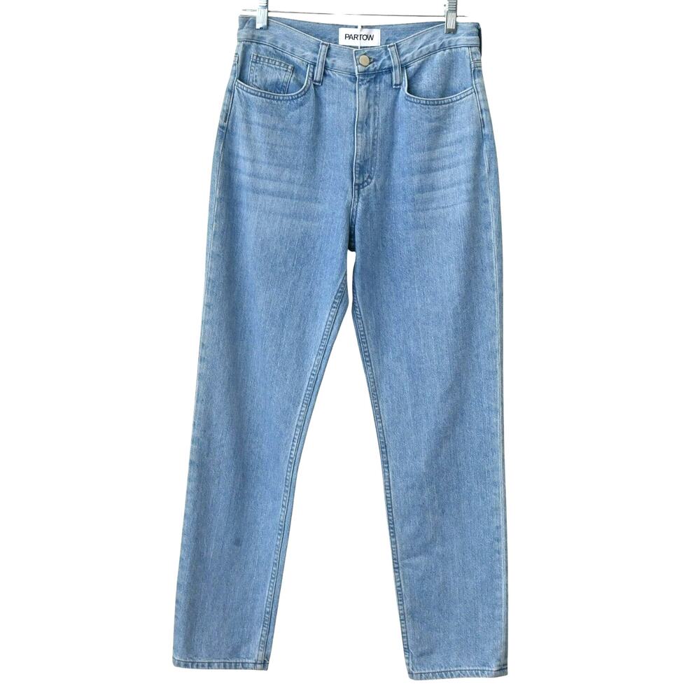 Partow Mika Vintage Wash Indigo Blue Denim High Rise Tapered Leg Jeans Size 4